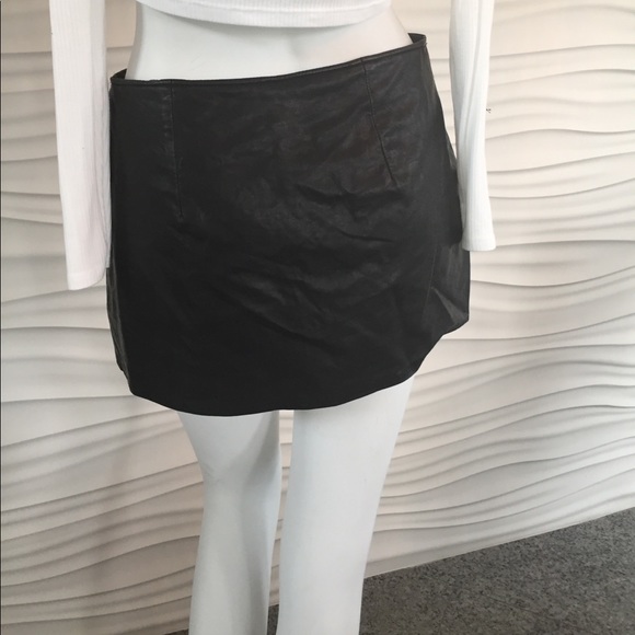 Free People Faux Leather Skort - Picture 3 of 4